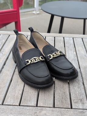 Sam Edelman Christy Black Leather Loafers 9